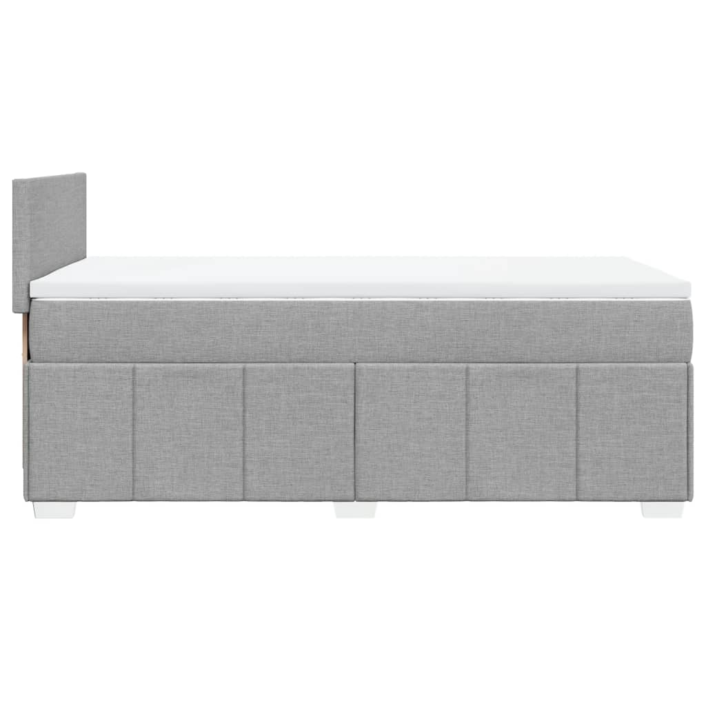 vidaXL Κρεβάτι Boxspring με Στρώμα Ανοιχτό Γκρι 90x200 εκ. Υφασμάτινο