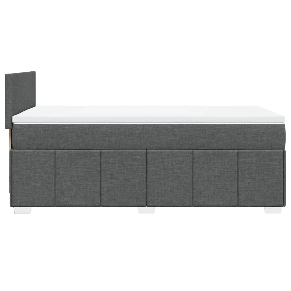 vidaXL Κρεβάτι Boxspring με Στρώμα Σκούρο Γκρι 90x200 εκ. Υφασμάτινο
