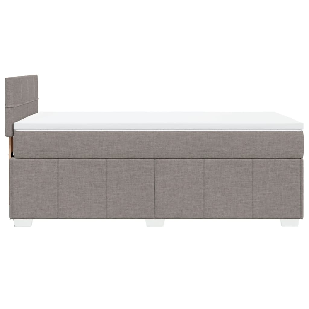 vidaXL Κρεβάτι Boxspring με Στρώμα Taupe 90x200 εκ. Υφασμάτινο