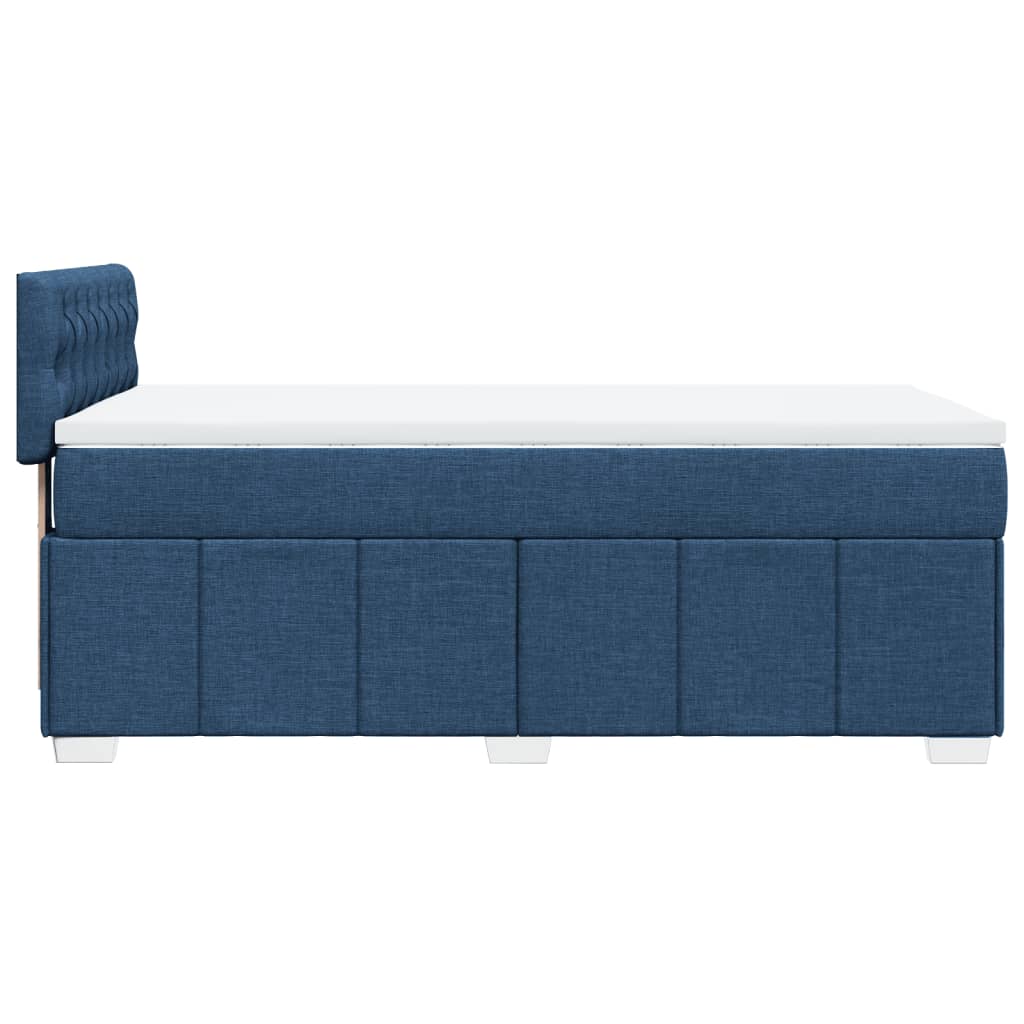 vidaXL Κρεβάτι Boxspring με Στρώμα Μπλε 90x200 εκ.Υφασμάτινο