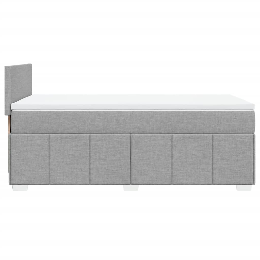 vidaXL Κρεβάτι Boxspring με Στρώμα Ανοιχτό Γκρι 100x200 εκ. Υφασμάτινο
