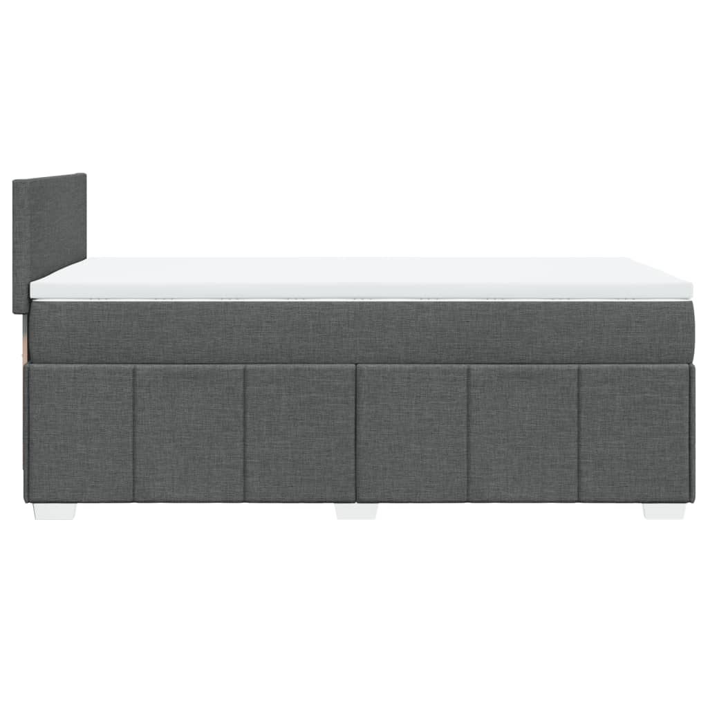 vidaXL Κρεβάτι Boxspring με Στρώμα Σκούρο Γκρι 100x200 εκ. Υφασμάτινο