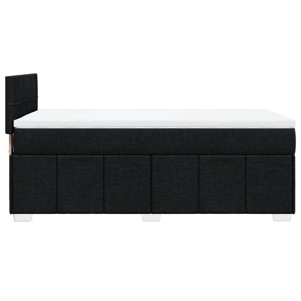 vidaXL Κρεβάτι Boxspring με Στρώμα Μαύρο 100 x 200 εκ. Υφασμάτινο