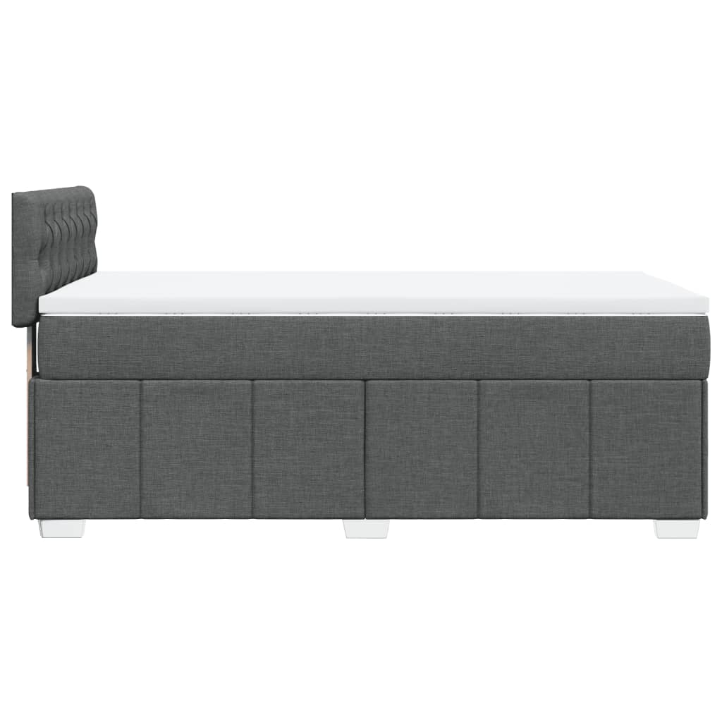 vidaXL Κρεβάτι Boxspring με Στρώμα Σκούρο Γκρι 100x200 εκ. Υφασμάτινο