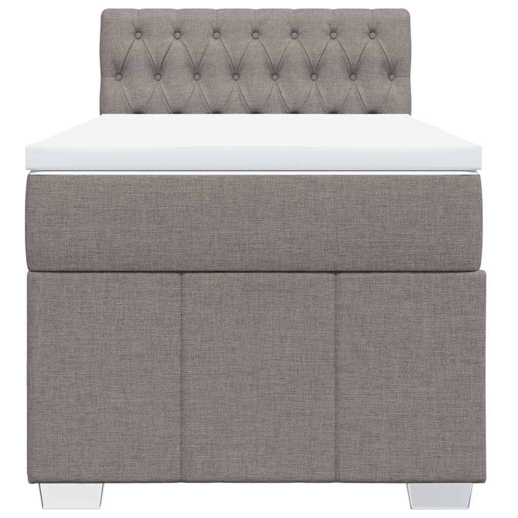 vidaXL Κρεβάτι Boxspring με Στρώμα Taupe 100 x 200 εκ. Υφασμάτινο