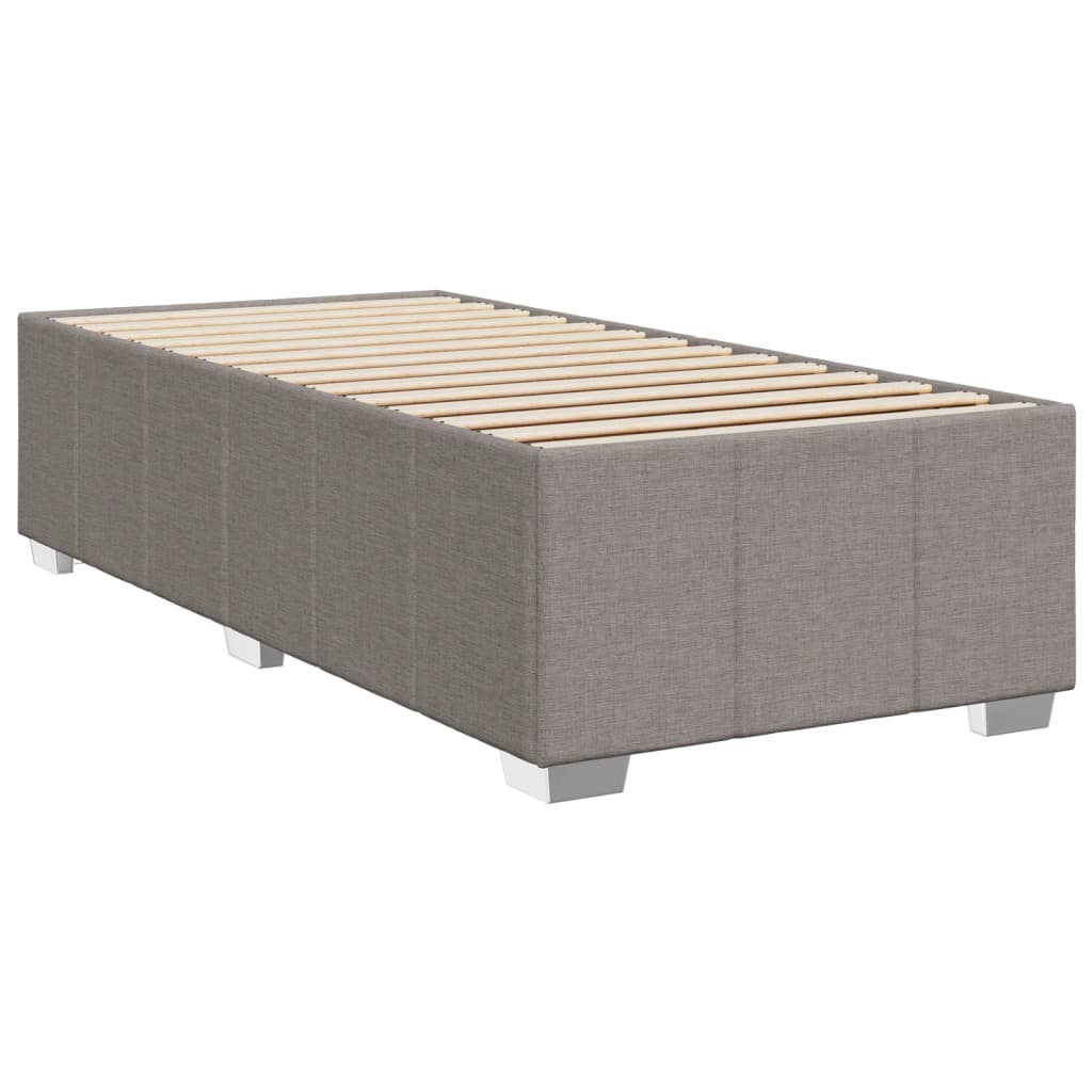 vidaXL Κρεβάτι Boxspring με Στρώμα Taupe 100 x 200 εκ. Υφασμάτινο