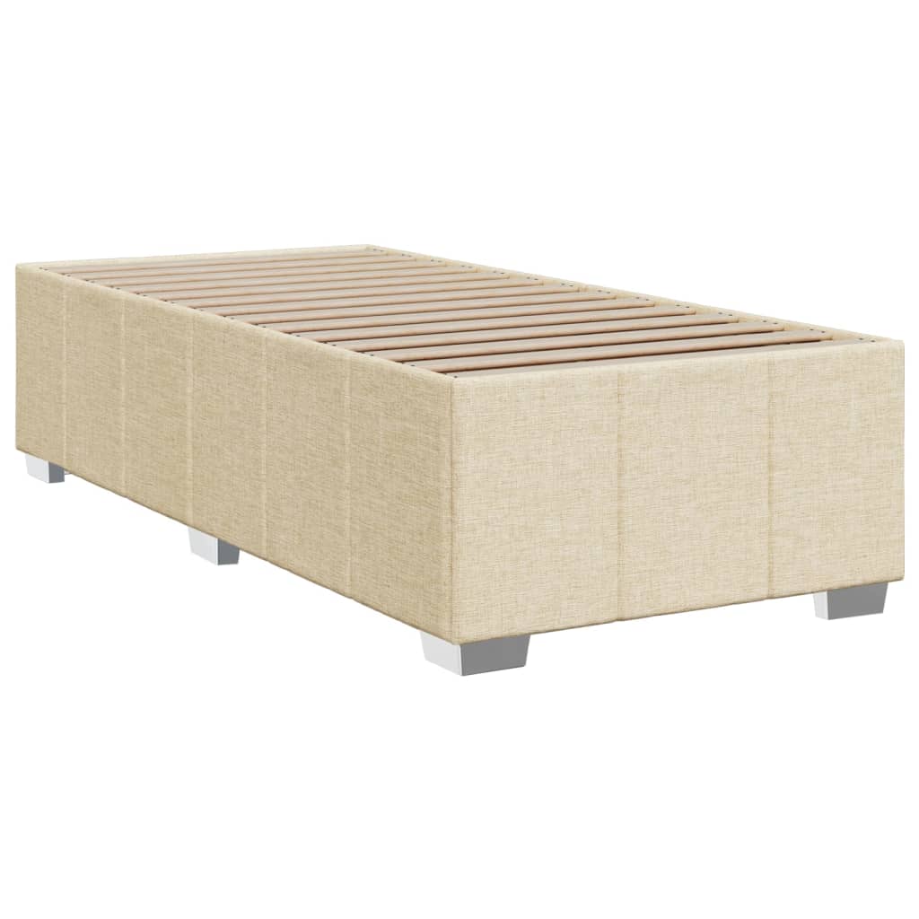vidaXL Κρεβάτι Boxspring με Στρώμα Κρεμ 100 x 200 εκ. Υφασμάτινο