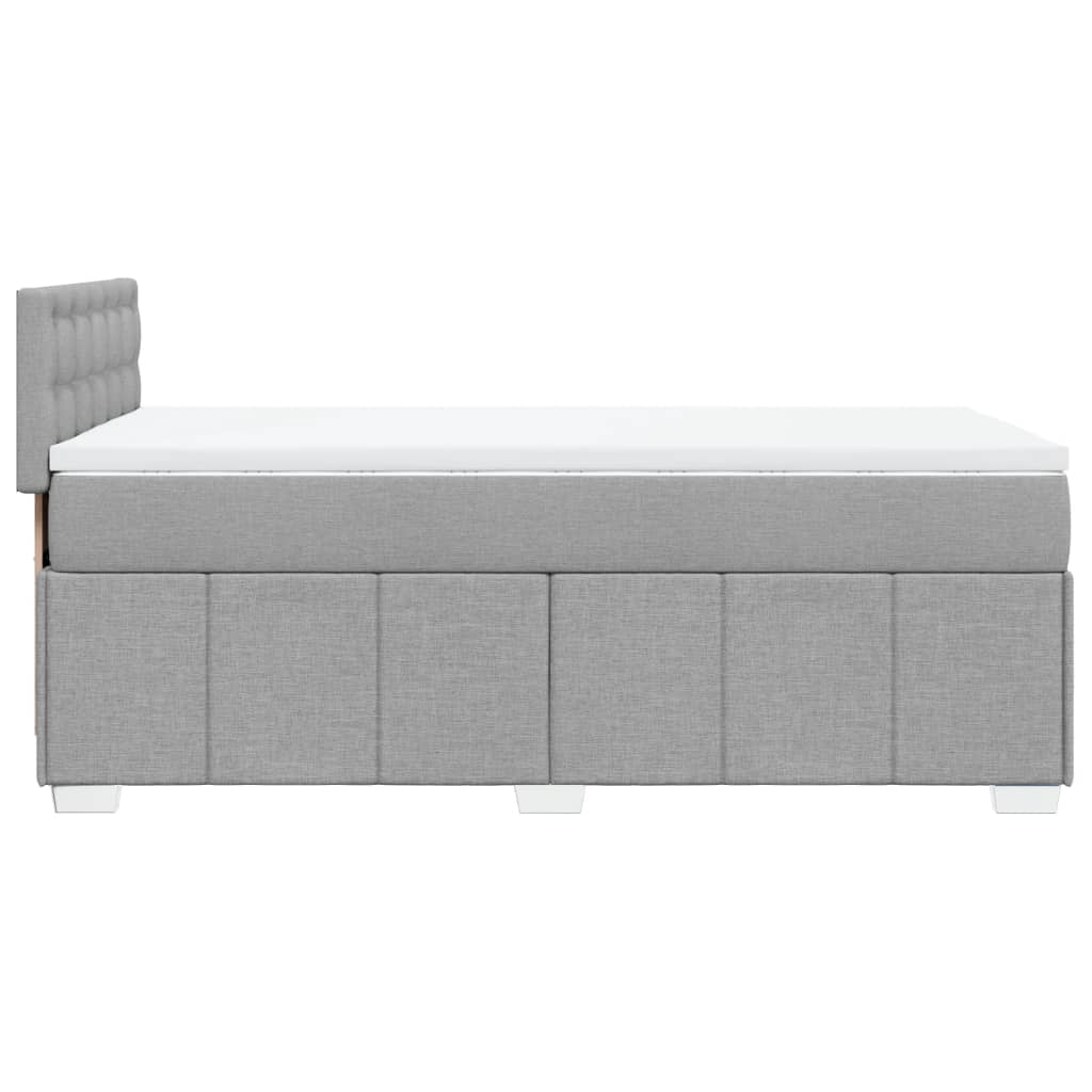 vidaXL Κρεβάτι Boxspring με Στρώμα Ανοιχτό Γκρι 100x200 εκ. Υφασμάτινο