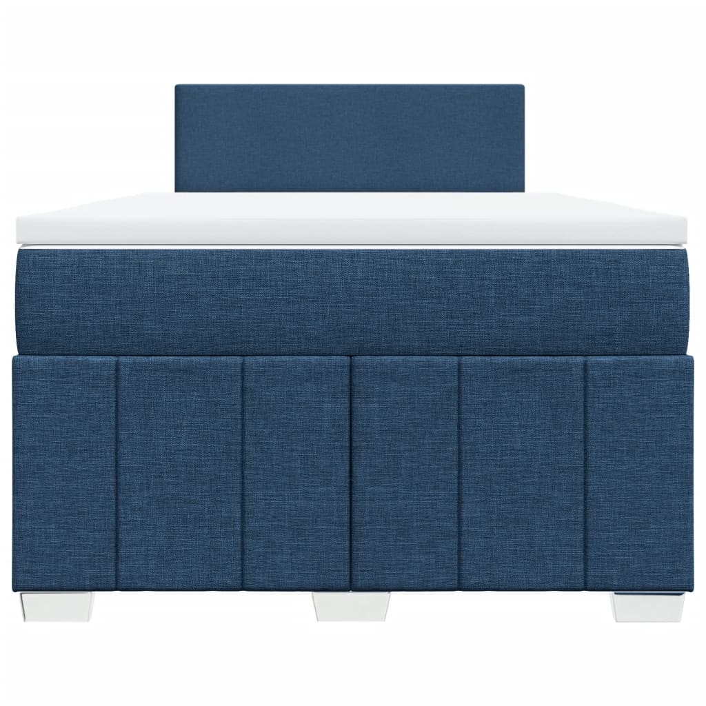 vidaXL Κρεβάτι Boxspring με Στρώμα Μπλε 120x190 εκ. Υφασμάτινο