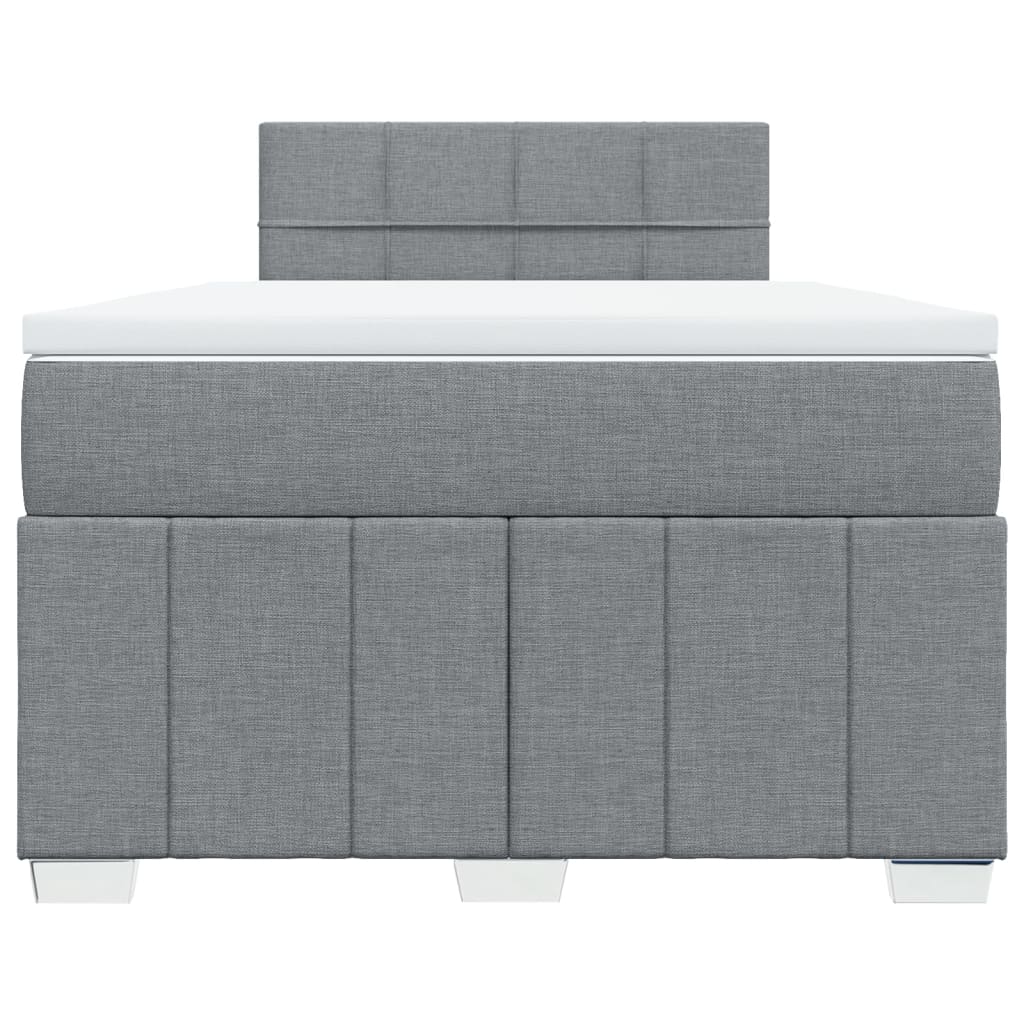 vidaXL Κρεβάτι Boxspring με Στρώμα Ανοιχτό Γκρι 120x190 εκ. Υφασμάτινο