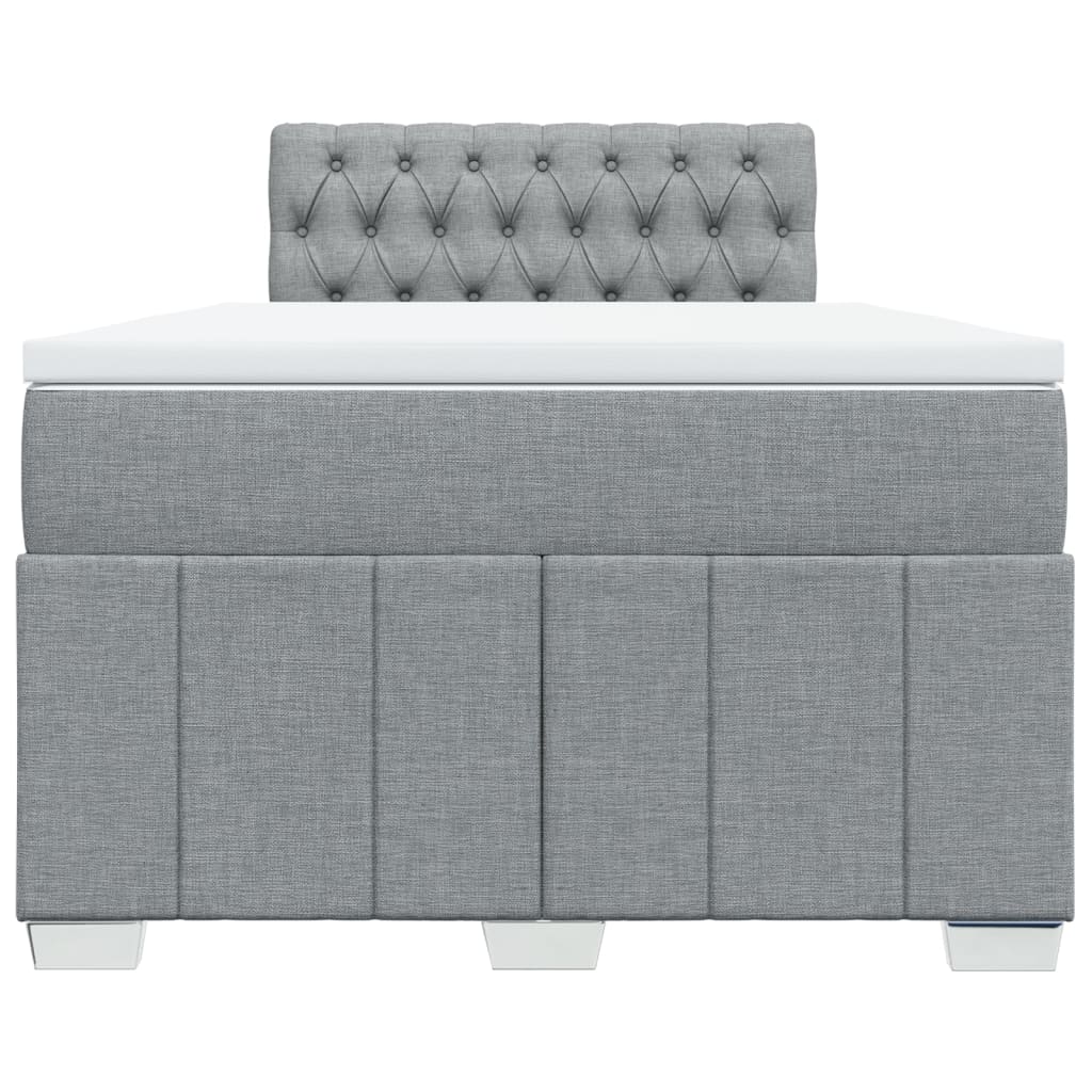 vidaXL Κρεβάτι Boxspring με Στρώμα Ανοιχτό Γκρι 120x190 εκ. Υφασμάτινο