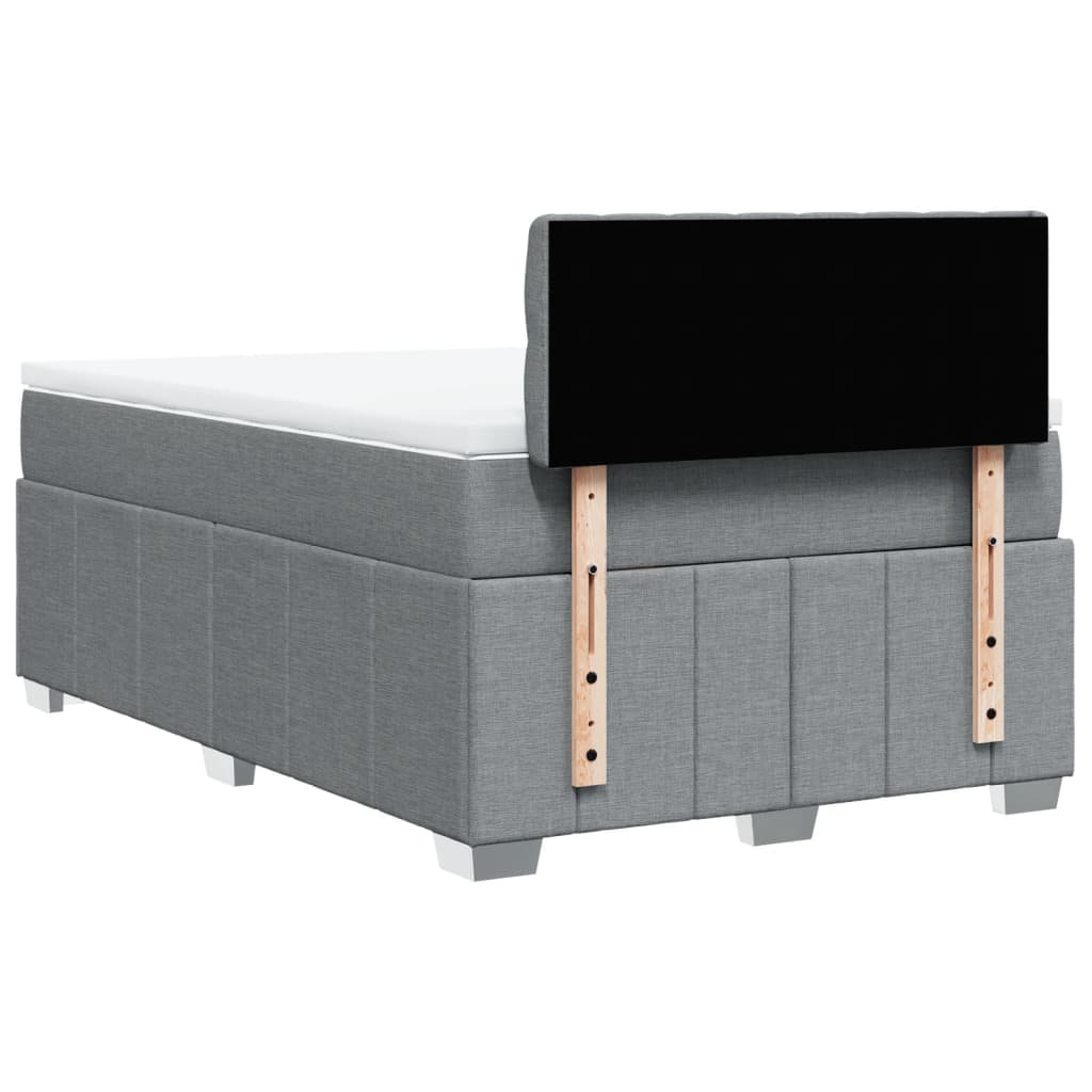 vidaXL Κρεβάτι Boxspring με Στρώμα Ανοιχτό Γκρι 120x190 εκ. Υφασμάτινο