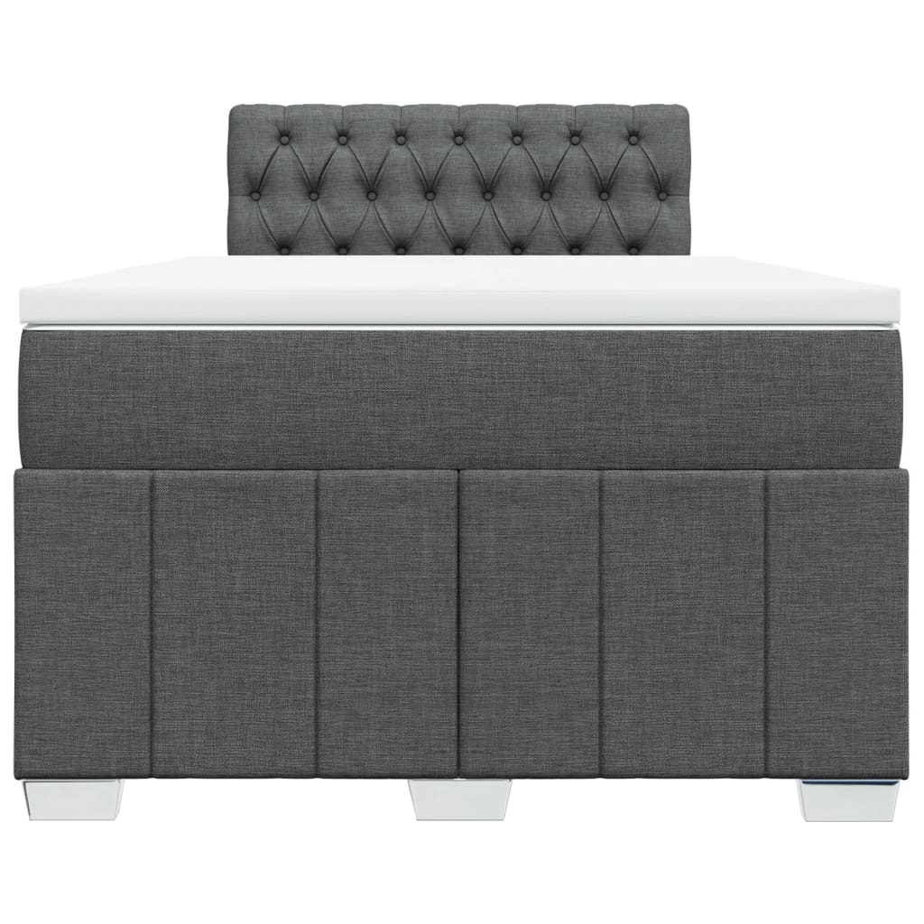 vidaXL Κρεβάτι Boxspring με Στρώμα Σκούρο Γκρι 120x190 εκ Υφασμάτινο