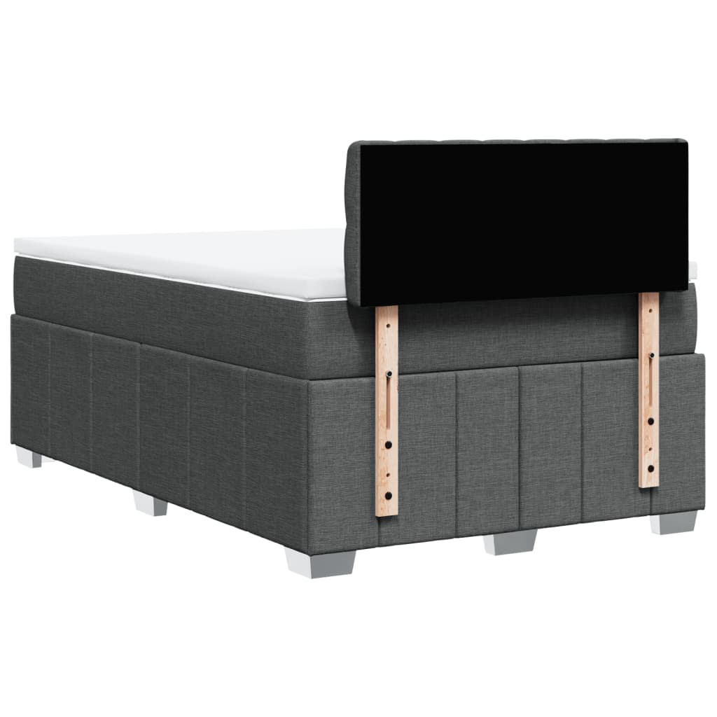 vidaXL Κρεβάτι Boxspring με Στρώμα Σκούρο Γκρι 120x190 εκ Υφασμάτινο