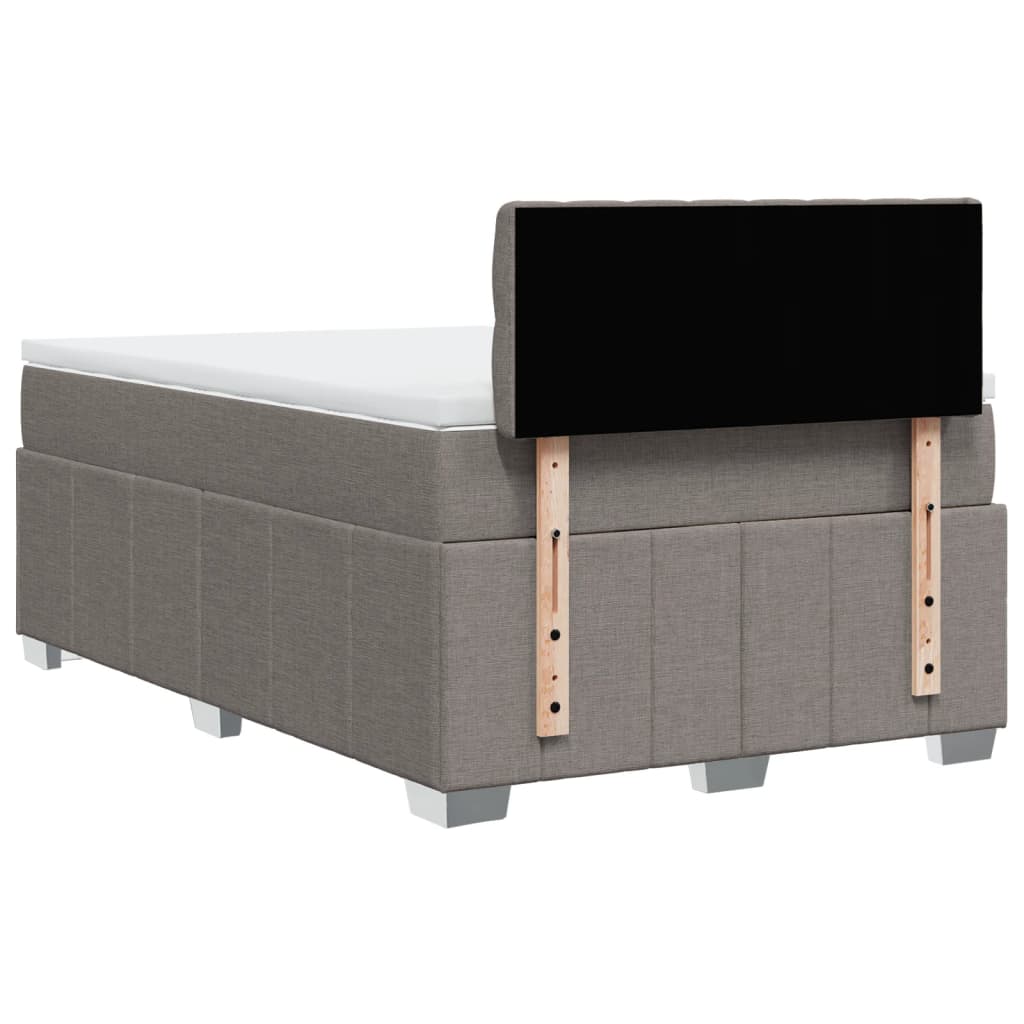 vidaXL Κρεβάτι Boxspring με Στρώμα Taupe 120x190 εκ. Υφασμάτινο