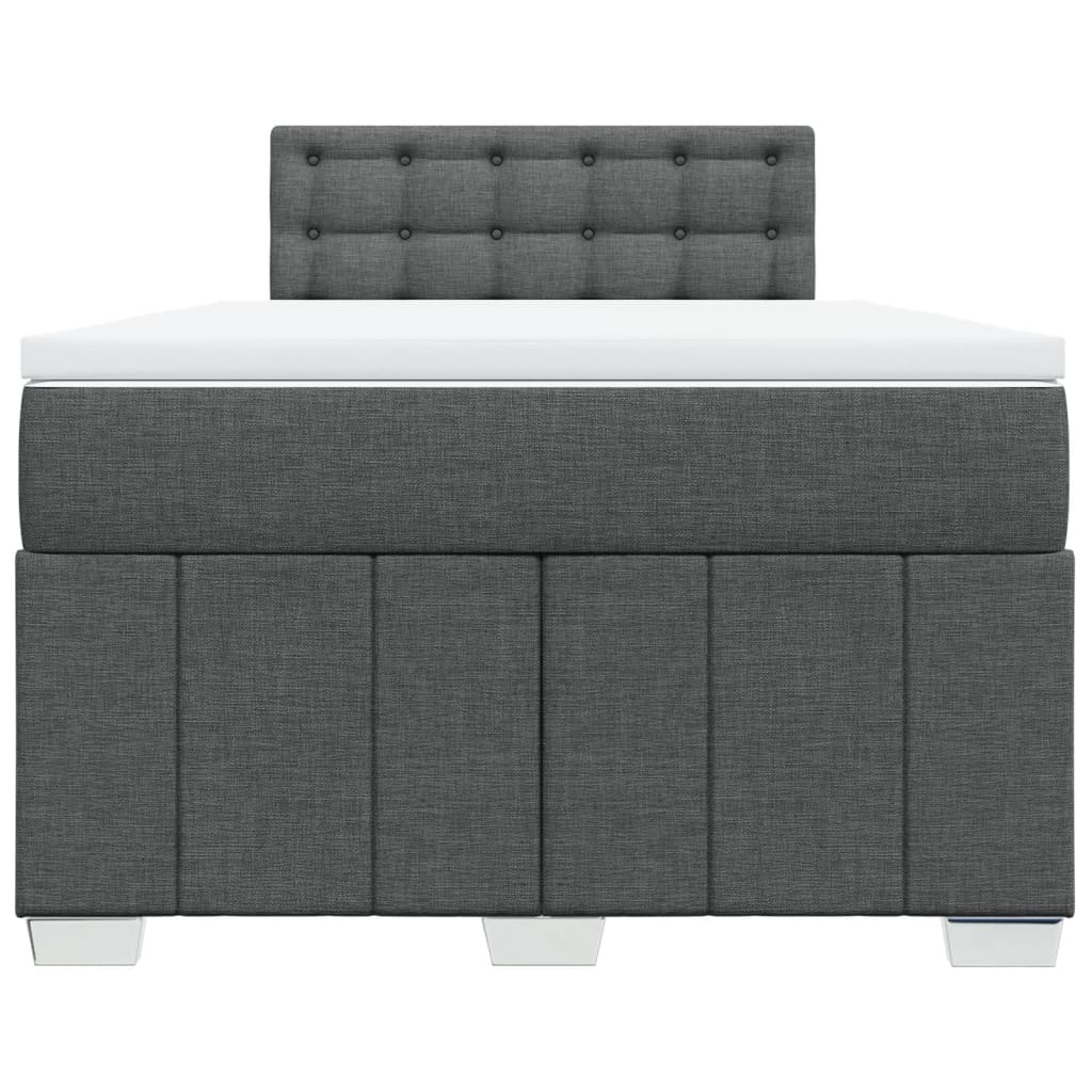 vidaXL Κρεβάτι Boxspring με Στρώμα Σκούρο Γκρι 120x190 εκ Υφασμάτινο