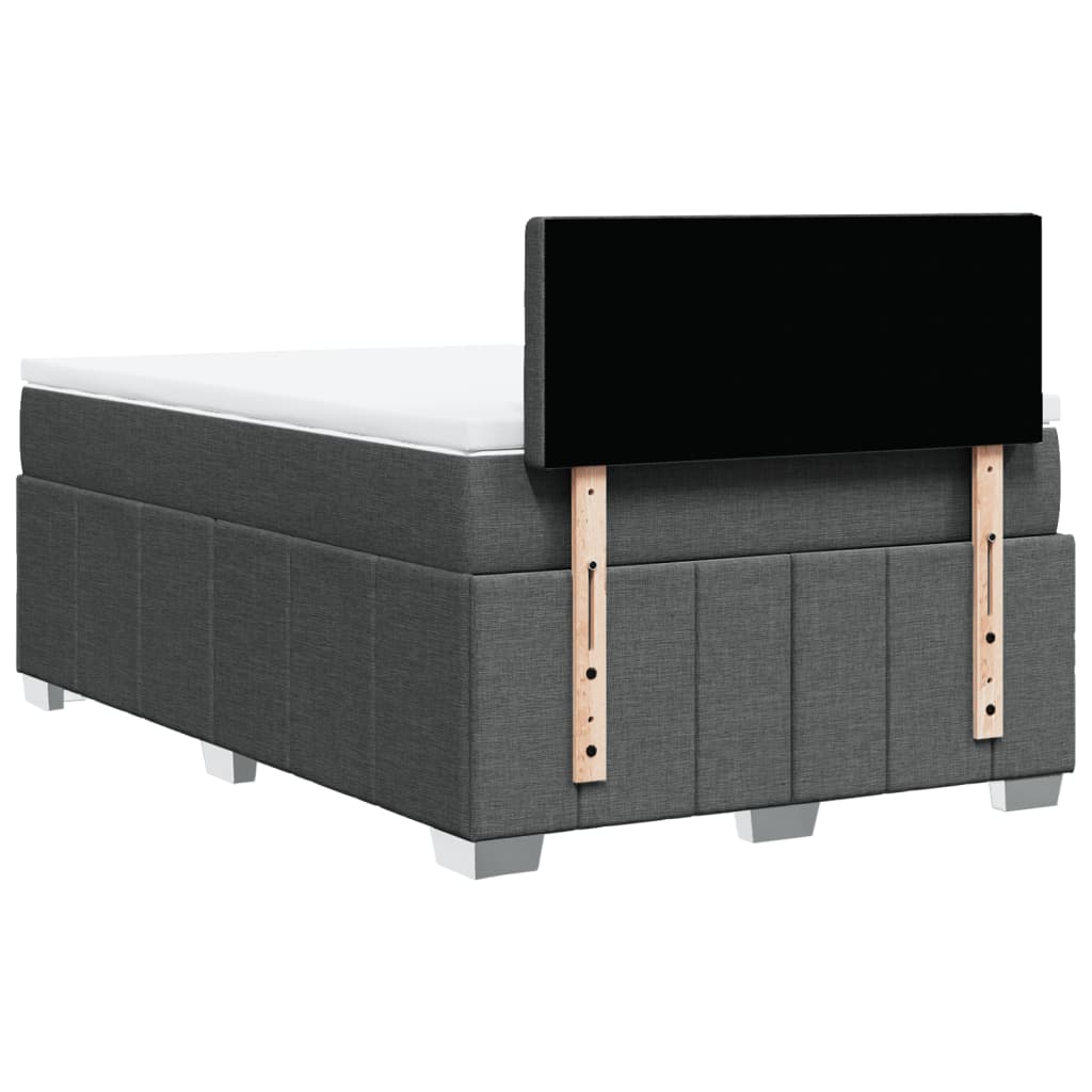 vidaXL Κρεβάτι Boxspring με Στρώμα Σκούρο Γκρι 120x190 εκ Υφασμάτινο