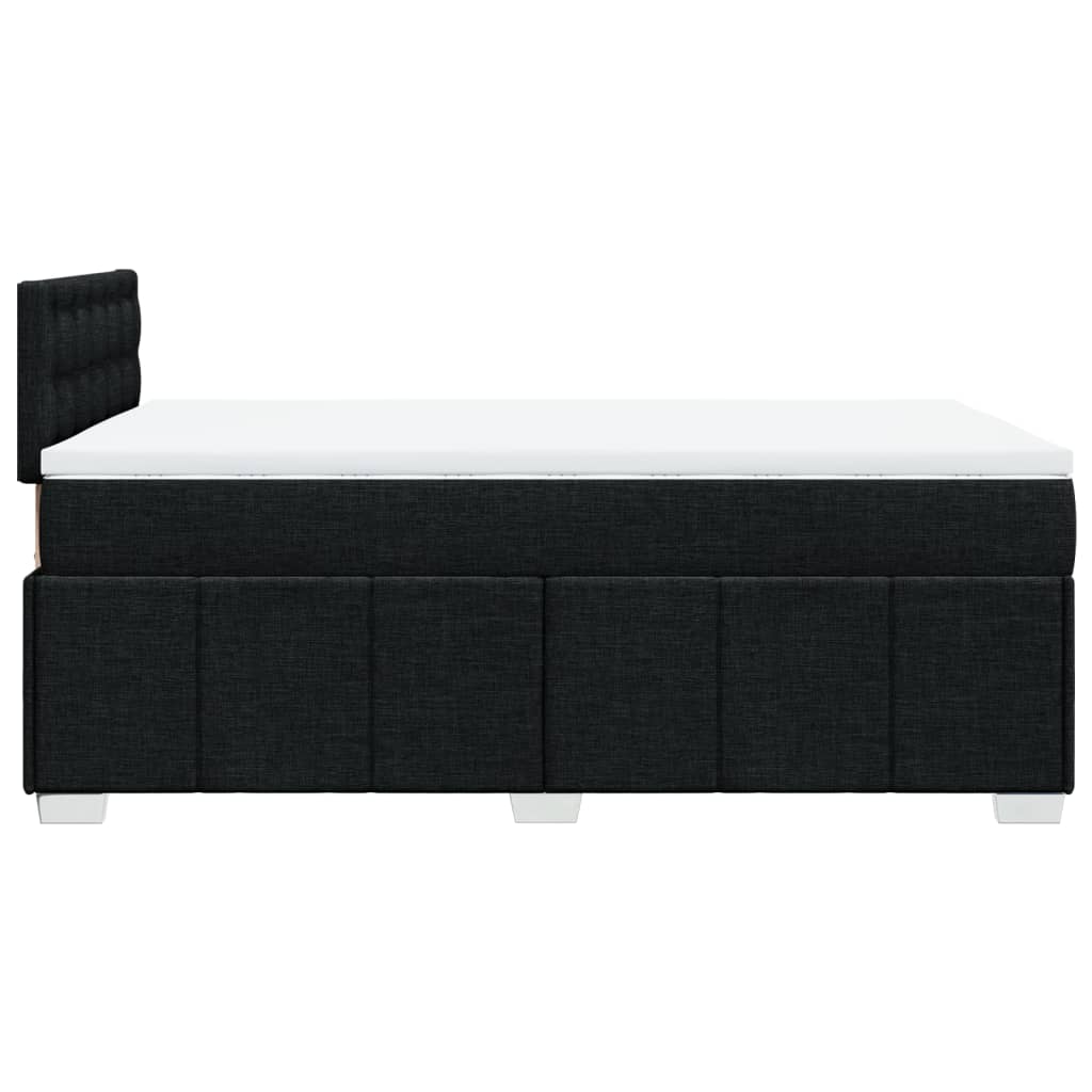 vidaXL Κρεβάτι Boxspring με Στρώμα Μαύρο 120x190 εκ. Υφασμάτινο