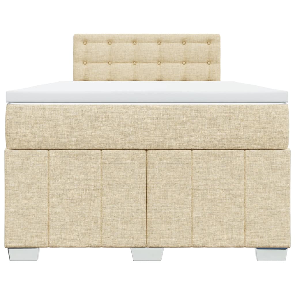 vidaXL Κρεβάτι Boxspring με Στρώμα Κρεμ 120x190 εκ. Υφασμάτινο