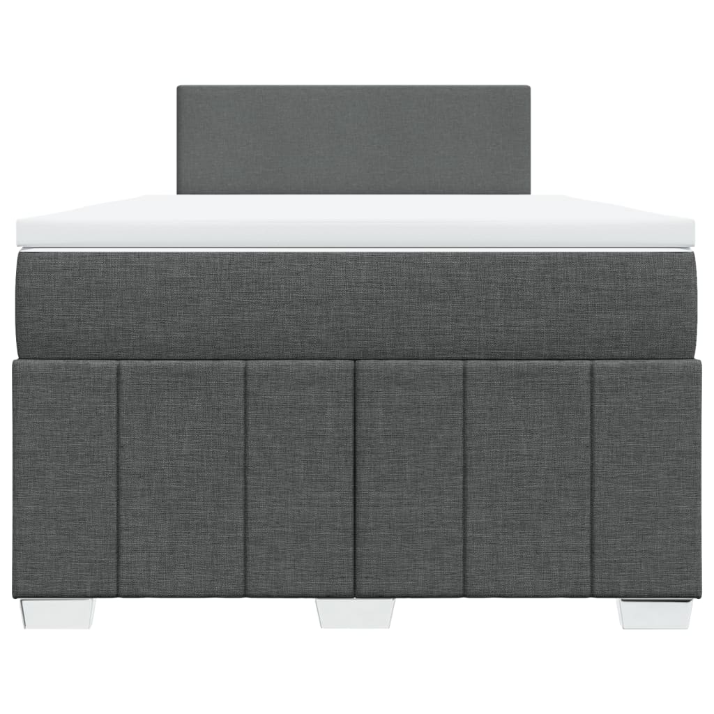 vidaXL Κρεβάτι Boxspring με Στρώμα Σκούρο Γκρι 120x200 εκ. Υφασμάτινο