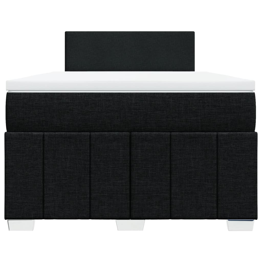 vidaXL Κρεβάτι Boxspring με Στρώμα Μαύρο 120x200 εκ. Υφασμάτινο