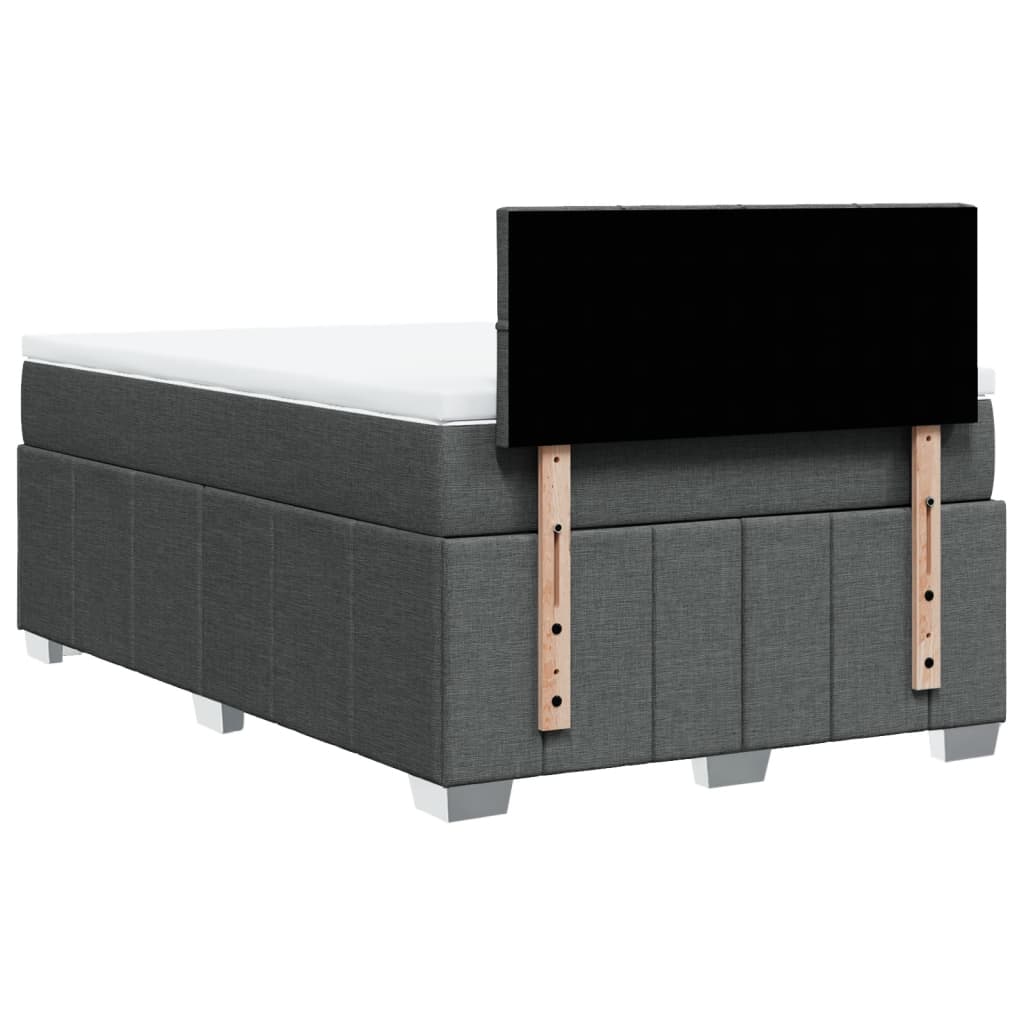 vidaXL Κρεβάτι Boxspring με Στρώμα Σκούρο Γκρι 120x200 εκ. Υφασμάτινο