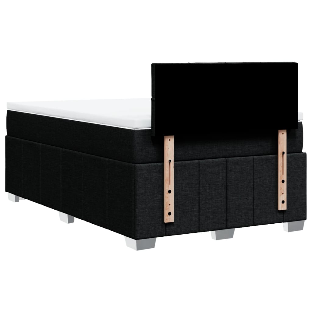 vidaXL Κρεβάτι Boxspring με Στρώμα Μαύρο 120x200 εκ. Υφασμάτινο