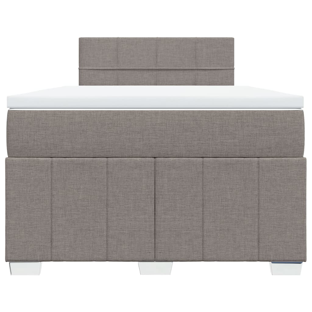 vidaXL Κρεβάτι Boxspring με Στρώμα Taupe 120x200 εκ. Υφασμάτινο