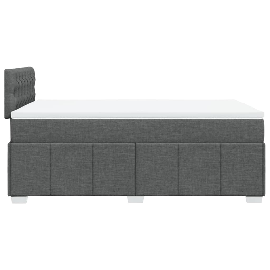 vidaXL Κρεβάτι Boxspring με Στρώμα Σκούρο Γκρι 120x200 εκ. Υφασμάτινο