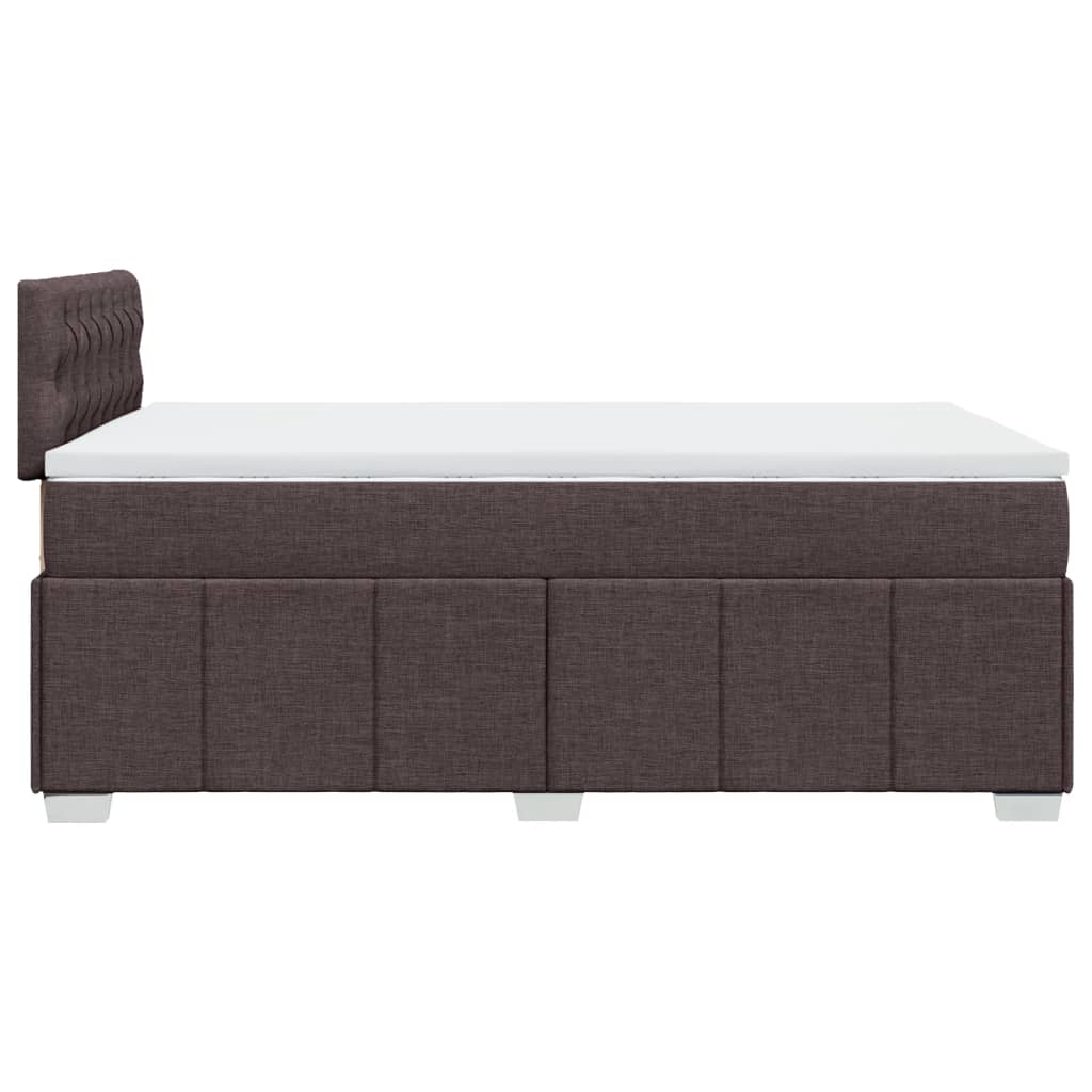vidaXL Κρεβάτι Boxspring με Στρώμα Σκούρο Καφέ 120x200 εκ. Υφασμάτινο