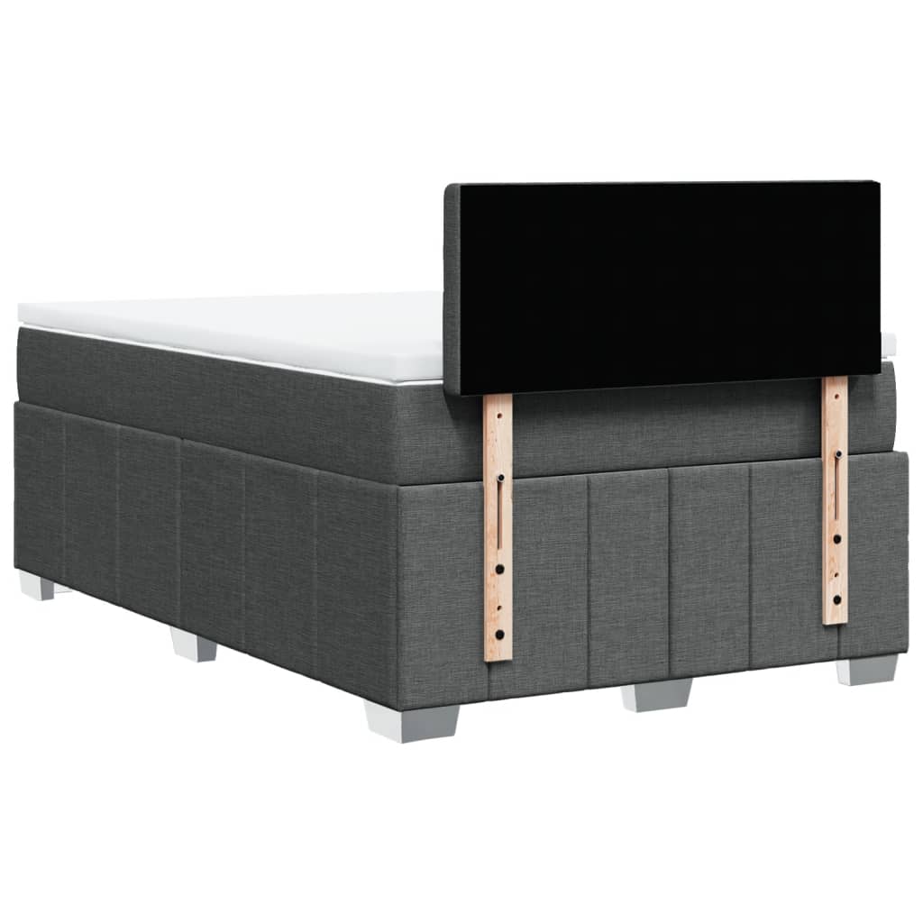 vidaXL Κρεβάτι Boxspring με Στρώμα Σκούρο Γκρι 120x200 εκ. Υφασμάτινο