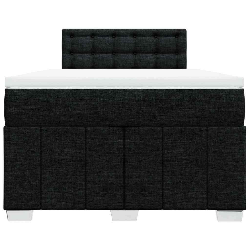 vidaXL Κρεβάτι Boxspring με Στρώμα Μαύρο 120x200 εκ. Υφασμάτινο