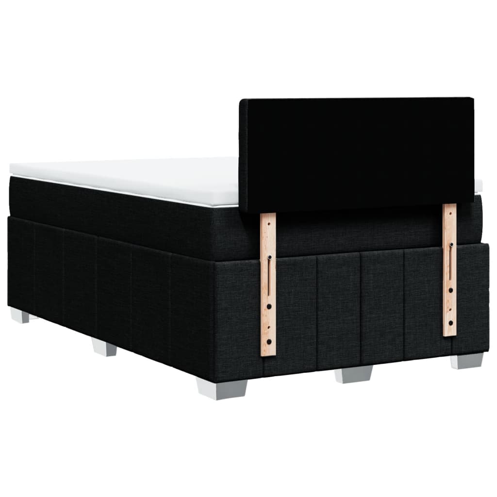 vidaXL Κρεβάτι Boxspring με Στρώμα Μαύρο 120x200 εκ. Υφασμάτινο