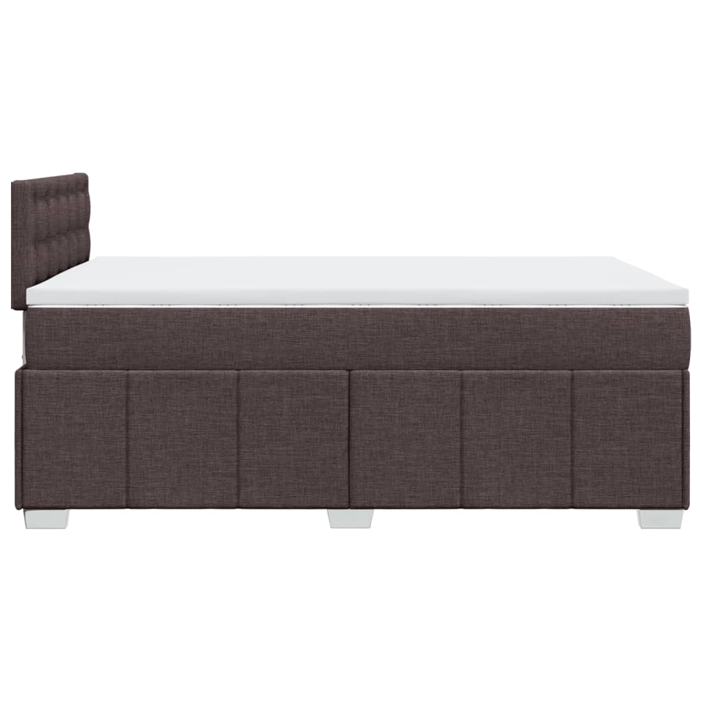 vidaXL Κρεβάτι Boxspring με Στρώμα Σκούρο Καφέ 120x200 εκ. Υφασμάτινο