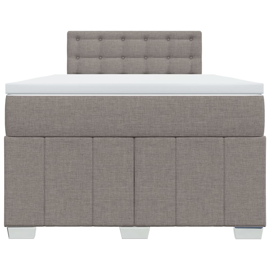 vidaXL Κρεβάτι Boxspring με Στρώμα Taupe 120x200 εκ. Υφασμάτινο