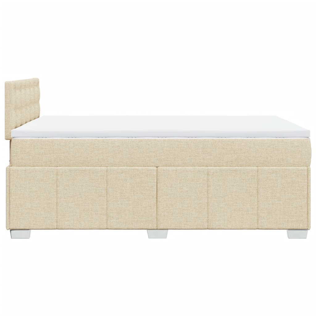 vidaXL Κρεβάτι Boxspring με Στρώμα Κρεμ 120x200 εκ. Υφασμάτινο