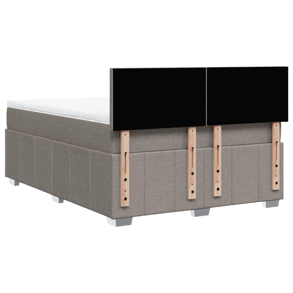 vidaXL Κρεβάτι Boxspring με Στρώμα Taupe 140x190 εκ. Υφασμάτινο