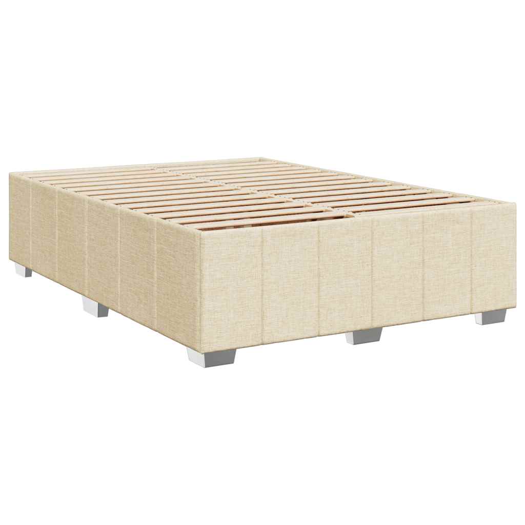 vidaXL Κρεβάτι Boxspring με Στρώμα Κρεμ 140x190 εκ. Υφασμάτινο