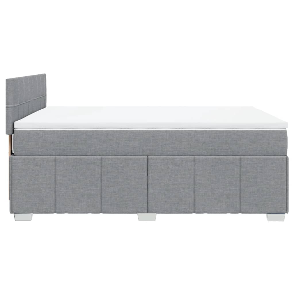 vidaXL Κρεβάτι Boxspring με Στρώμα Ανοιχτό Γκρι 140x190 εκ. Υφασμάτινο