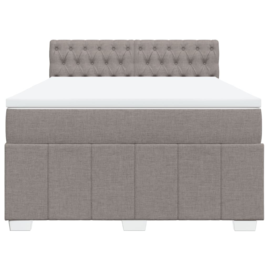 vidaXL Κρεβάτι Boxspring με Στρώμα Taupe 140x190 εκ. Υφασμάτινο