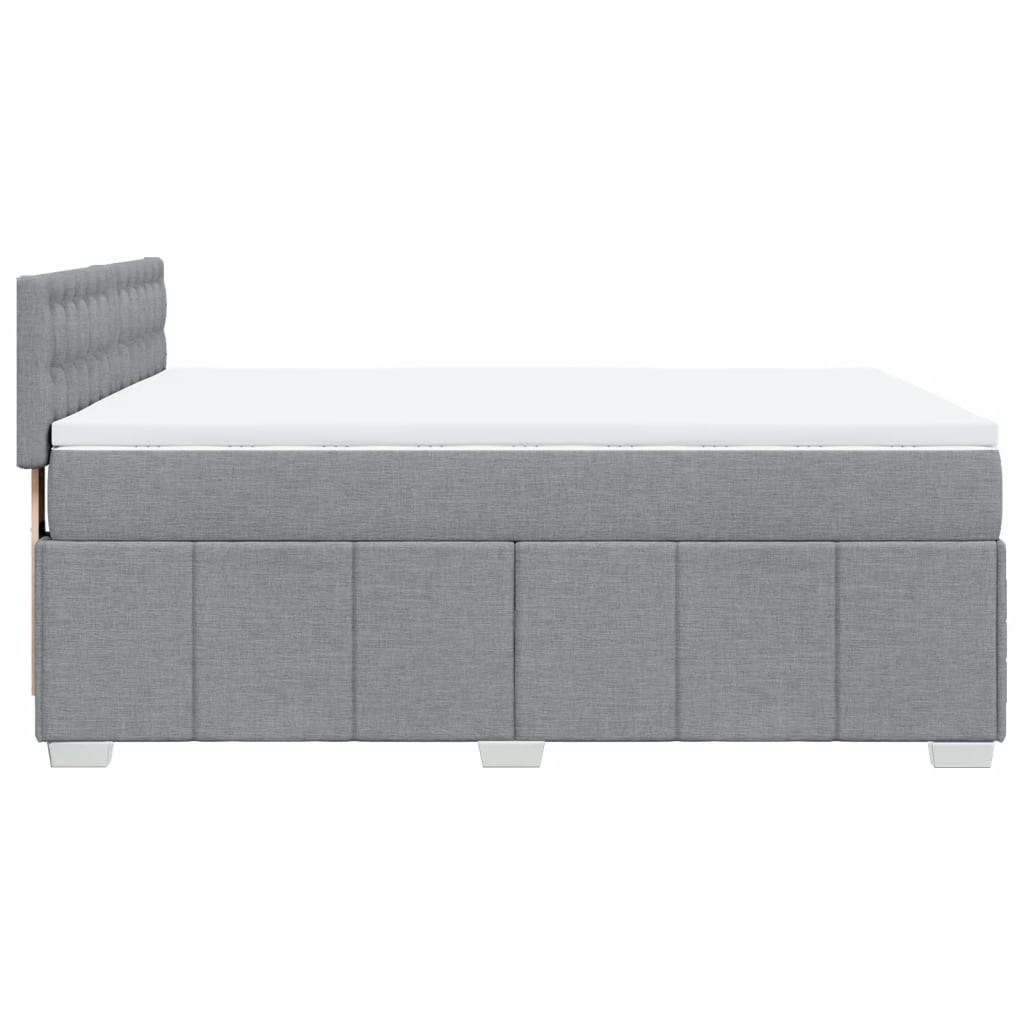 vidaXL Κρεβάτι Boxspring με Στρώμα Ανοιχτό Γκρι 140x190 εκ. Υφασμάτινο