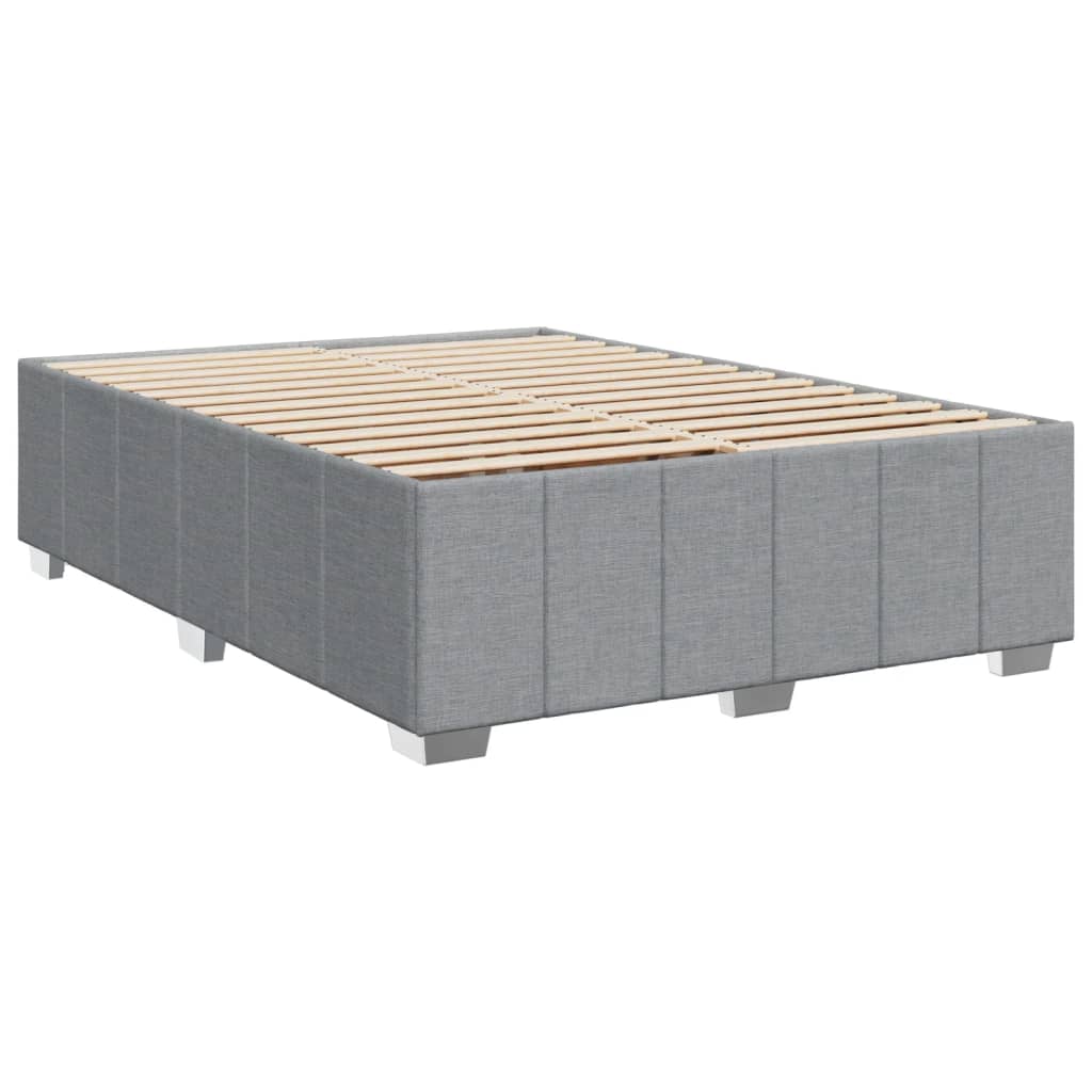 vidaXL Κρεβάτι Boxspring με Στρώμα Ανοιχτό Γκρι 140x190 εκ. Υφασμάτινο
