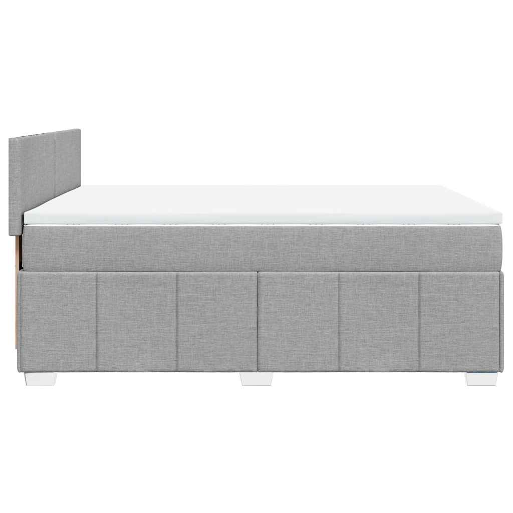 vidaXL Κρεβάτι Boxspring με Στρώμα Ανοιχτό Γκρι 140x200 εκ. Υφασμάτινο