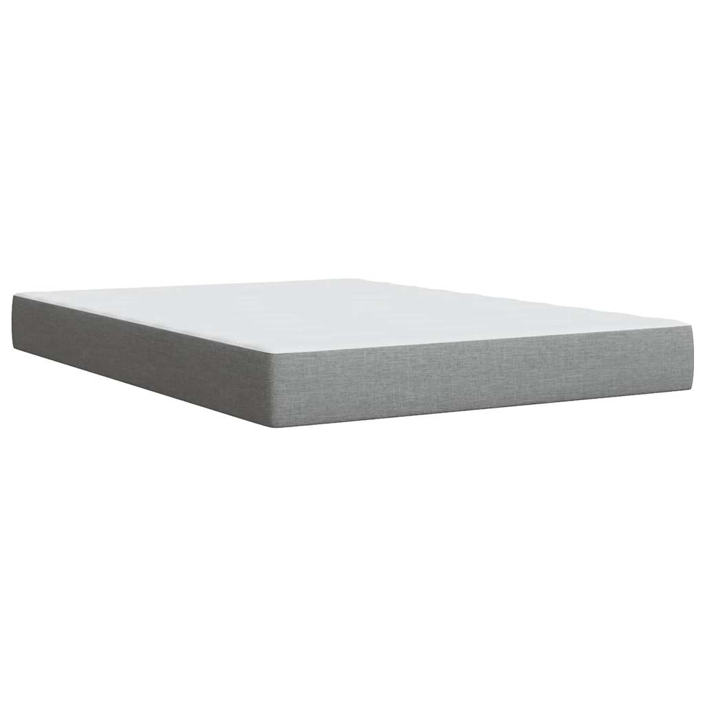 vidaXL Κρεβάτι Boxspring με Στρώμα Ανοιχτό Γκρι 140x200 εκ. Υφασμάτινο