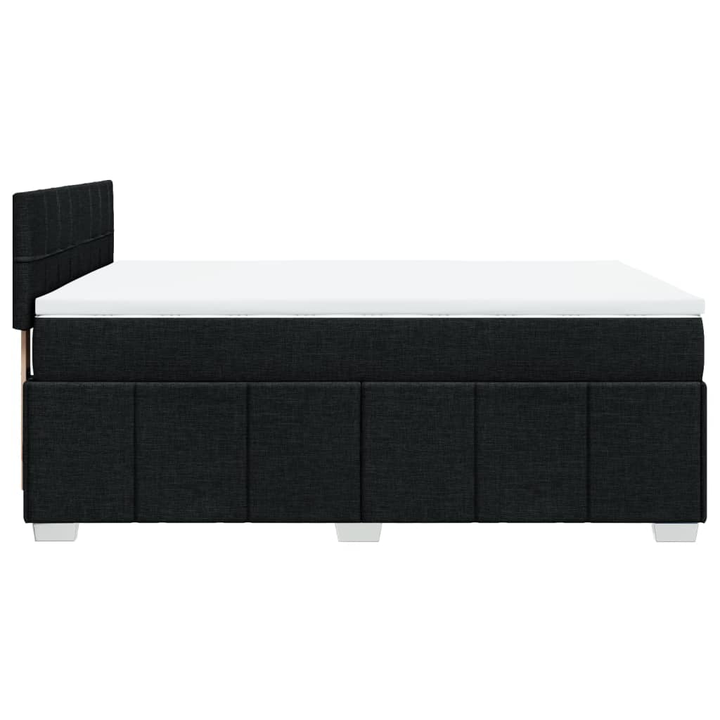 vidaXL Κρεβάτι Boxspring με Στρώμα Μαύρο 140x200 εκ. Υφασμάτινο