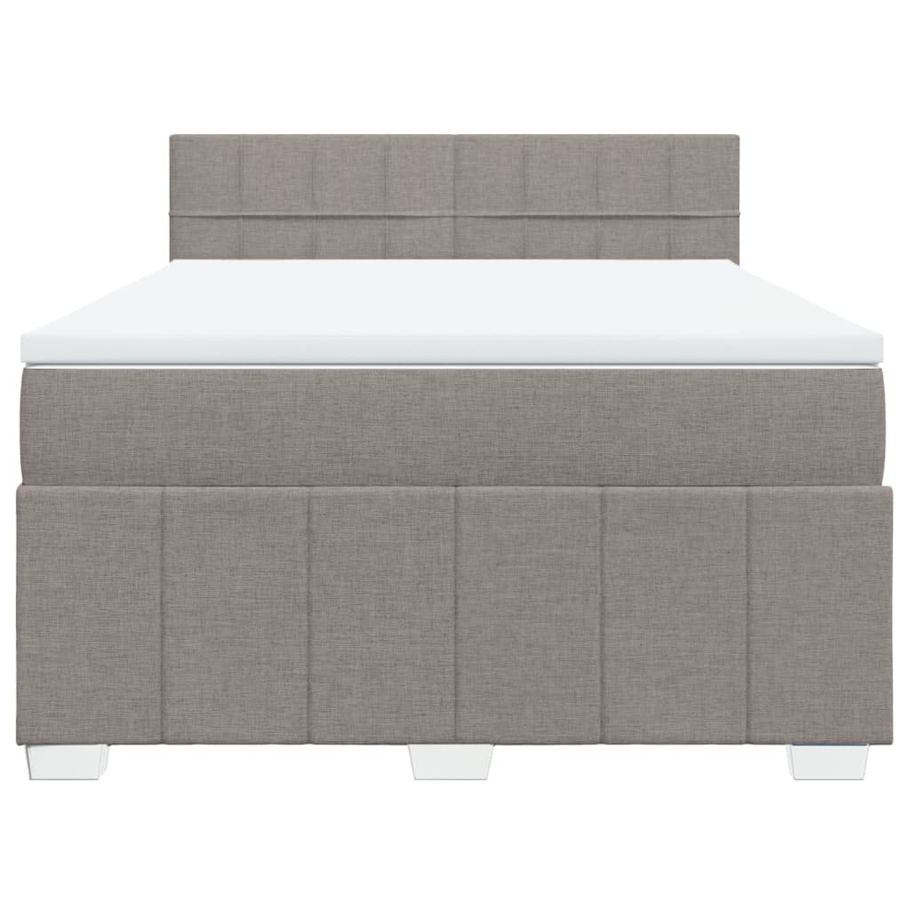 vidaXL Κρεβάτι Boxspring με Στρώμα Taupe 140x200 εκ. Υφασμάτινο