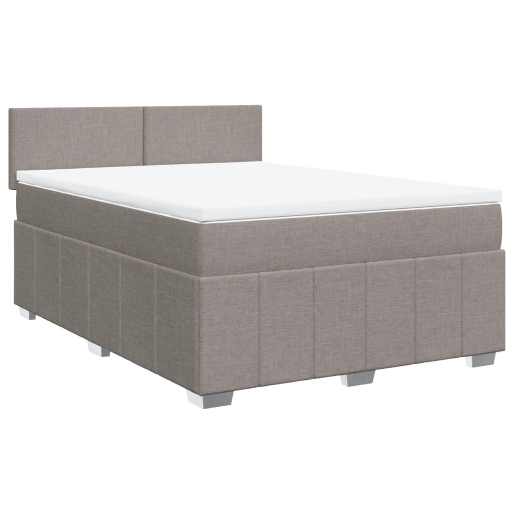 vidaXL Κρεβάτι Boxspring με Στρώμα Taupe 160x200 εκ. Υφασμάτινο