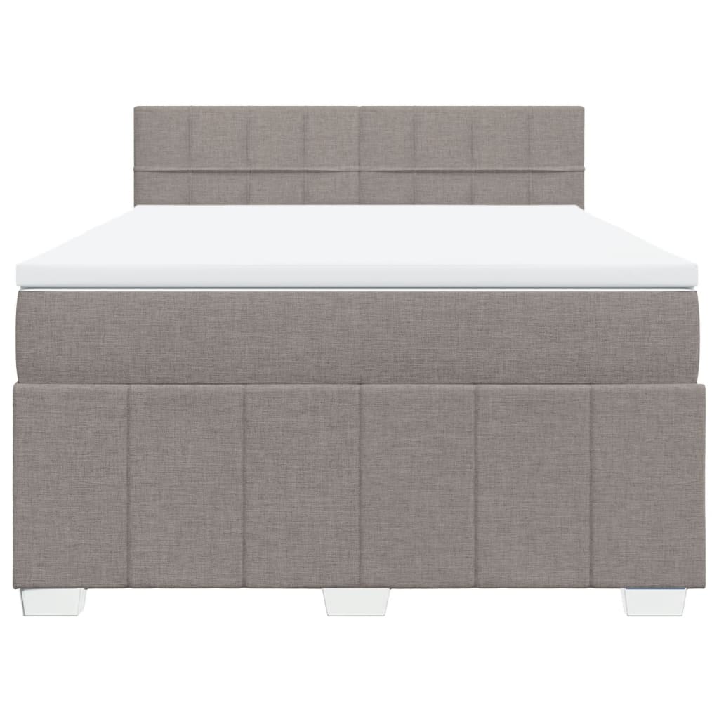 vidaXL Κρεβάτι Boxspring με Στρώμα Taupe 160x200 εκ. Υφασμάτινο
