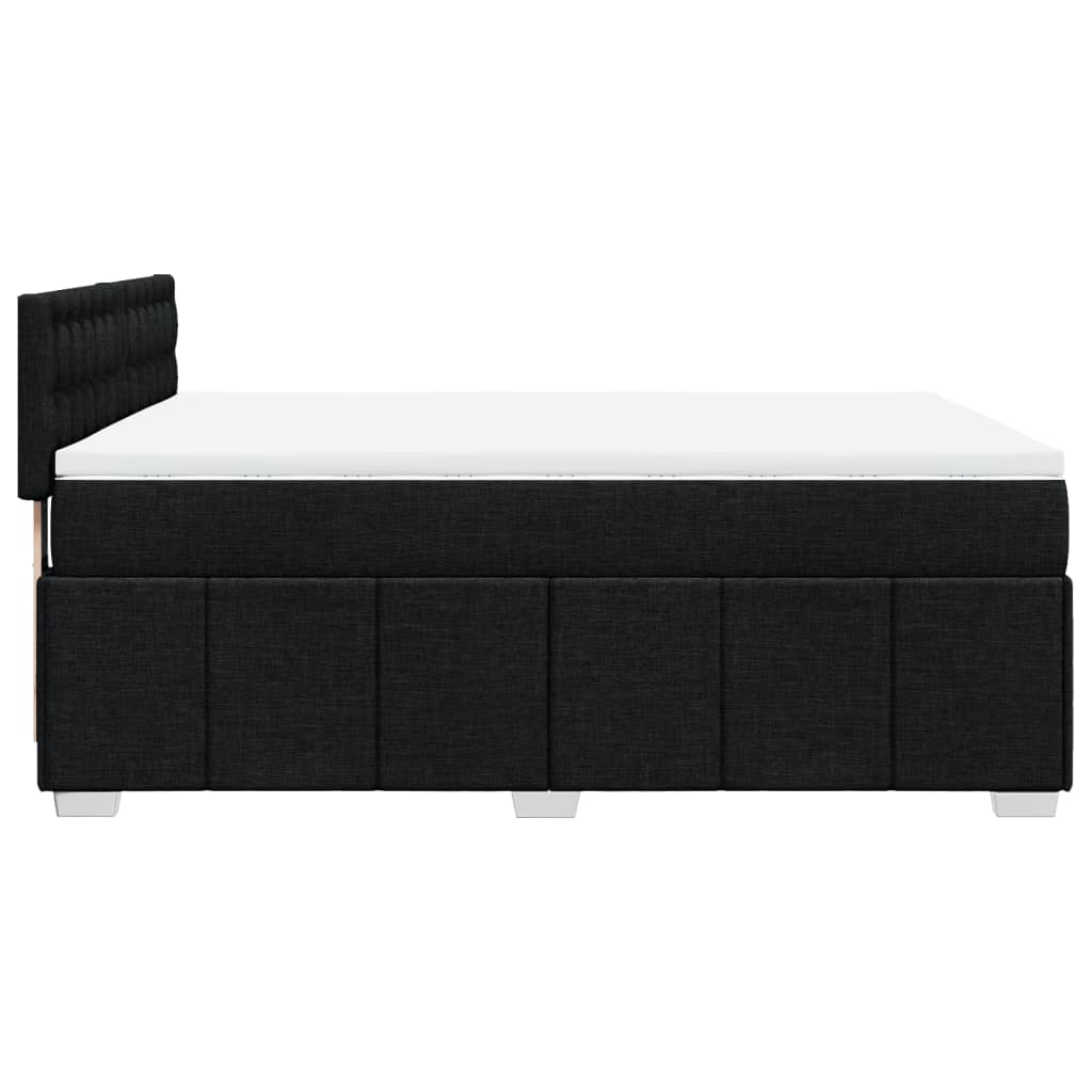 vidaXL Κρεβάτι Boxspring με Στρώμα Μαύρο 160x200 εκ. Υφασμάτινο