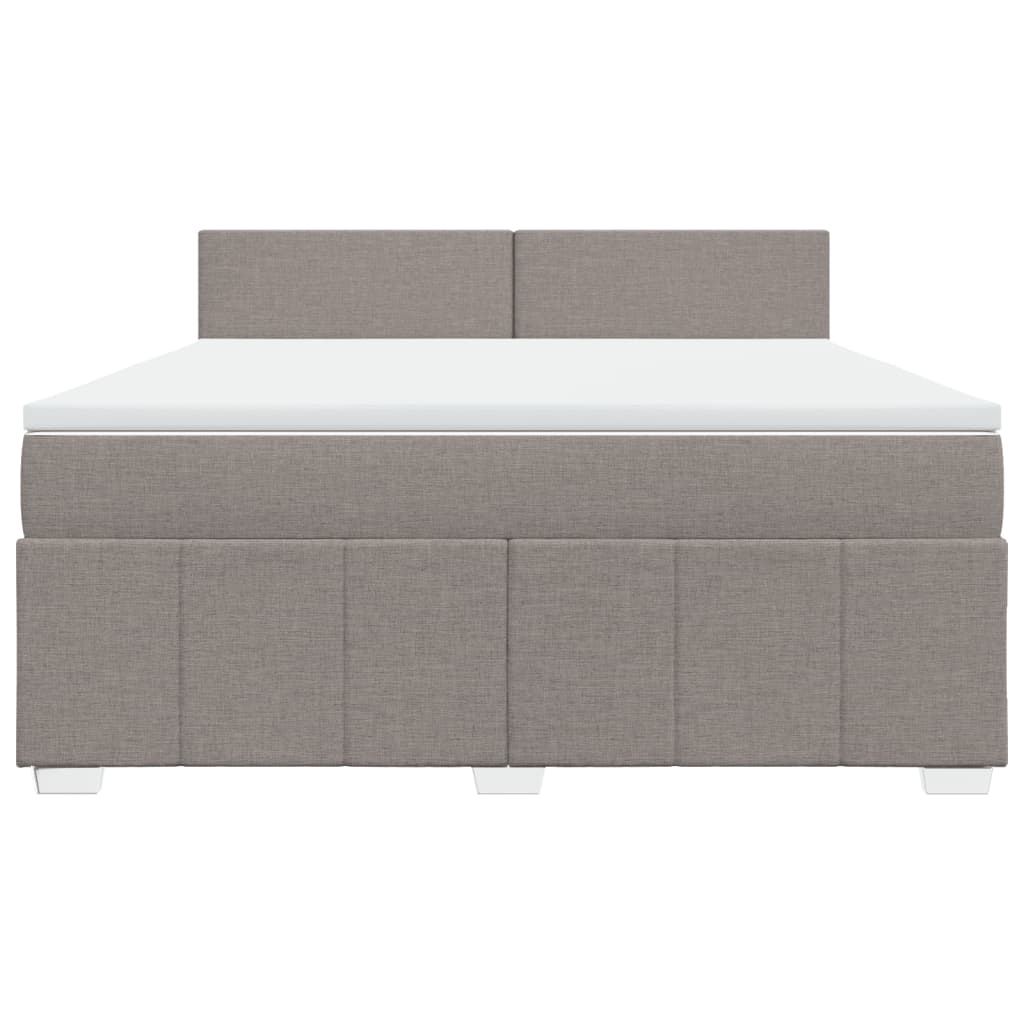 vidaXL Κρεβάτι Boxspring με Στρώμα Taupe 180x200 εκ. Υφασμάτινο